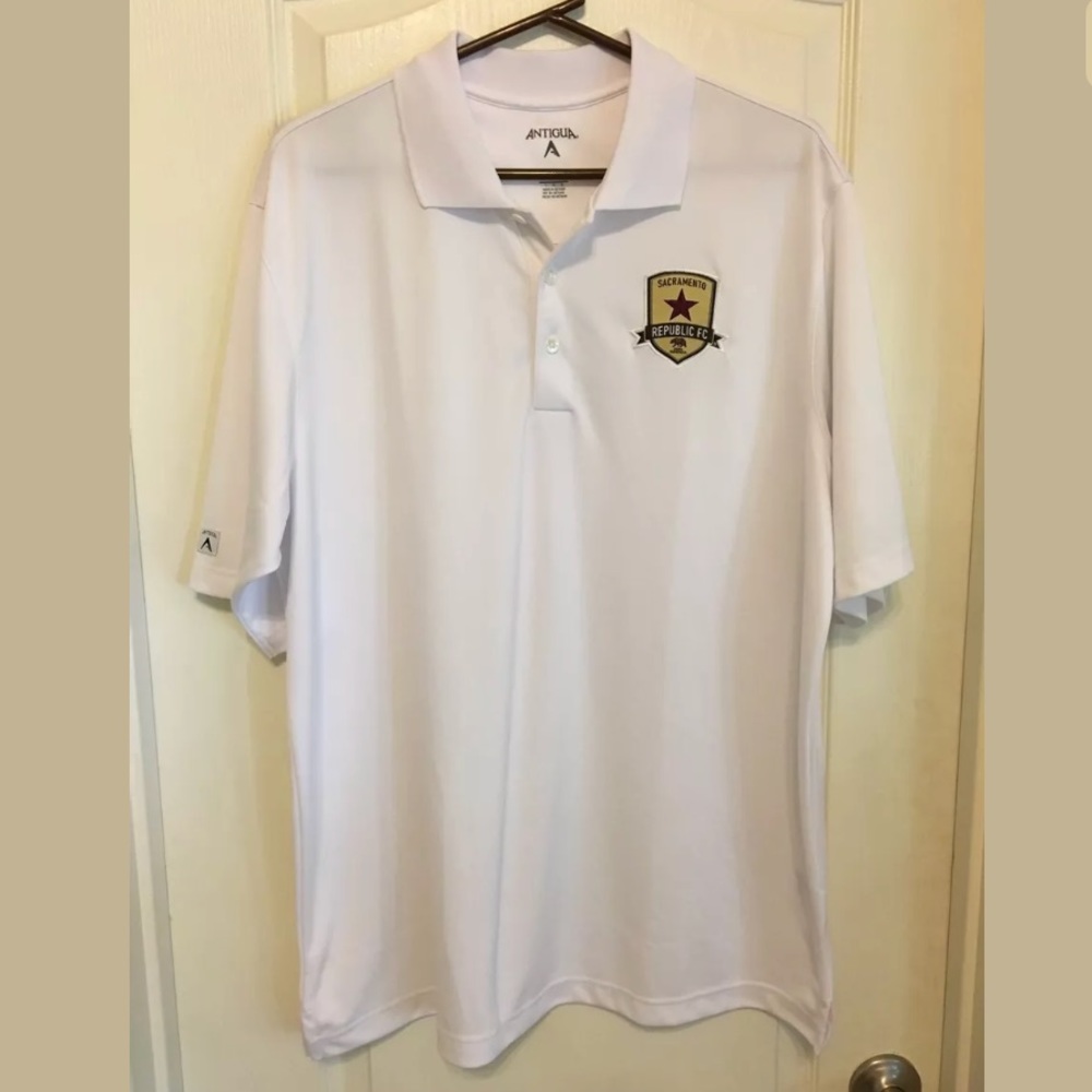 Sacramento Republic FC Polo Shirt SZ L White NEW